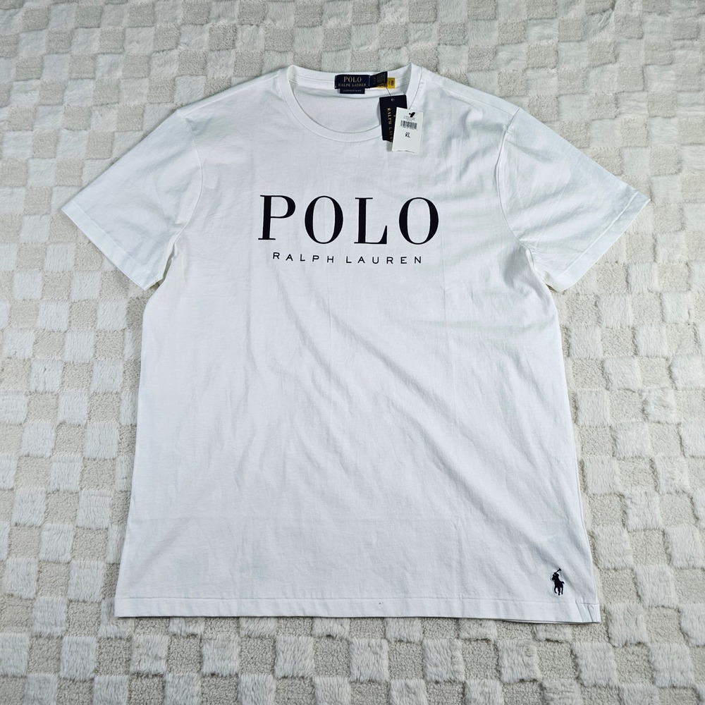 Polo Ralph Lauren Mens Custom Slim Fit Logo Graphic T-Shirt White XL NWT